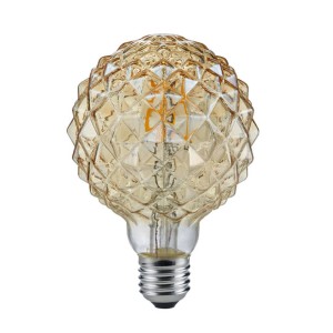 Trio Lighting LED-globelamp E27, 4W 2.700K Struktur amber