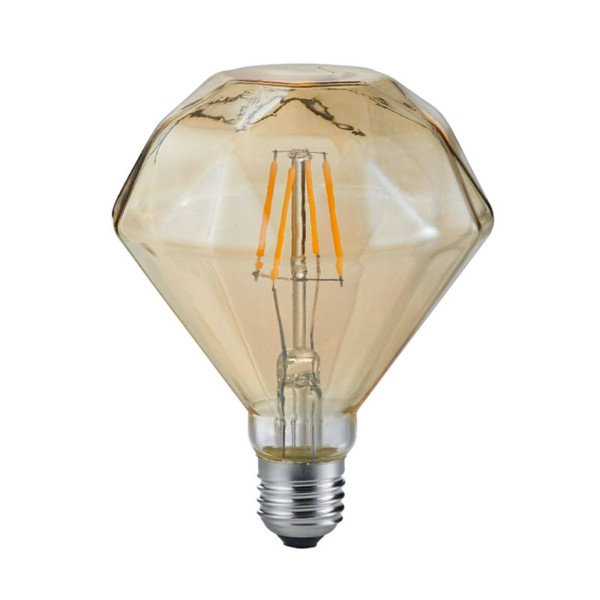 Trio lighting led-lamp e27 4w 2. 700k diamant filament amber