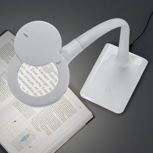 Trio Lighting Met voet – LED vergrootglaslamp Lupo in wit