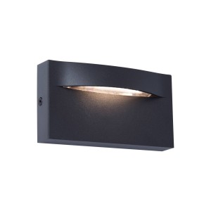 Viokef LED buitenwandlamp Vita, donkergrijs, 13,7 x 7,5 cm