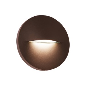 Viokef LED buitenwandlamp Vita, roestbruin, Ø 14 cm