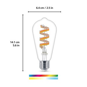 WiZ ST64 LED filament lamp WiFi E27 6,3W RGBW