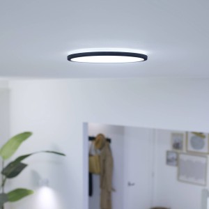 WiZ SuperSlim LED plafondlamp CCT Ø29cm zwart