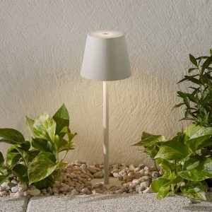 Zafferano LED grondspies lamp Poldina met accu, wit