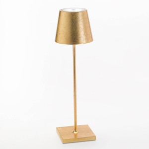 Zafferano LED tafellamp Poldina, draagbaar, goud