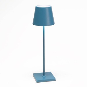 Zafferano LED tafellamp Poldina met accu, draagbaar, blauw