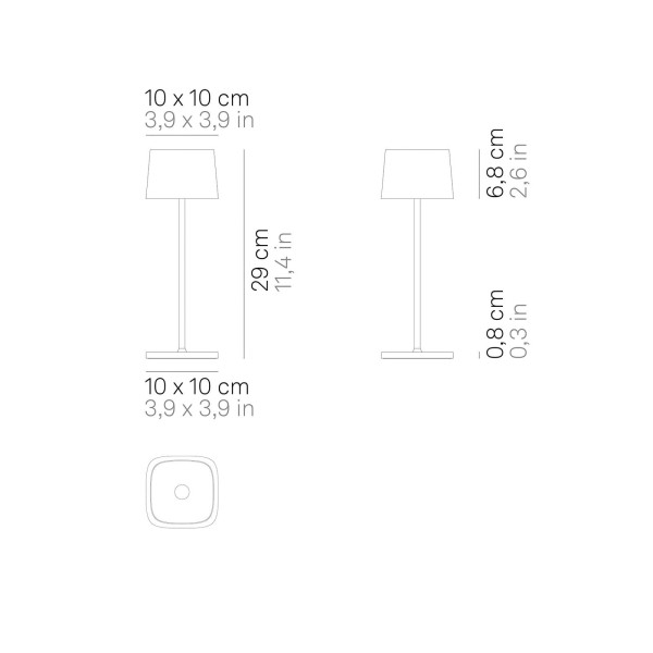 Zafferano ofelia accu-tafellamp ip65 wit