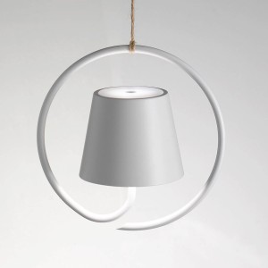 Zafferano Poldina LED hanglamp met Akku, wit