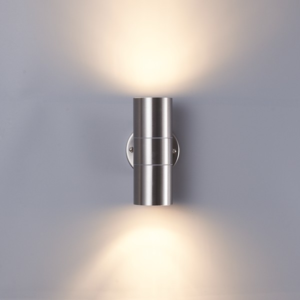 Hoftronic led wandlamp jasmin gu10 rond rvs ip44 3