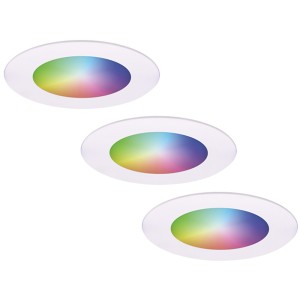 Homeylux Set van 3 Aura Smart inbouwspots – WiFi + Bluetooth – 12W 1050lm Superbright – RGBWW Dimbaar – Wit – IP44 Waterdicht – Google home , Alexa en Siri – Smart spotjes