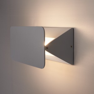 Hofronic Toledo kantelbare LED wandlamp – 3000K warm wit – 6 Watt – Up & down light – IP54 voor binnen en buiten – Moderne muurlamp – Tweezijdig – Grijs