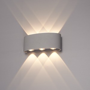 Hoftronic Tulsa dimbare LED wandlamp – Up & Down light – IP54 – 6 watt – 3000K warm wit – Binnen en buiten – 3 jaar garantie – Grijs