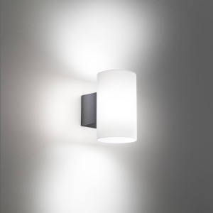 AILATI LED buitenwandlamp Bianca in donkergrijs