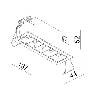 ATILED LED inbouwlamp Sound 5 30° met frame, wit