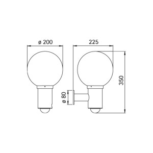 Albert Leuchten Bolvormige buitenwandlamp 157 met bewegingssensor