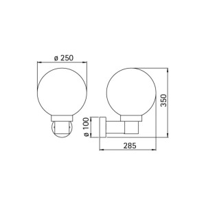 Albert Leuchten Bolvormige wandlamp voor buiten, wit