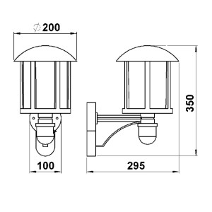 Albert Leuchten Buitenwandlamp Genefe, met sensor, bruin