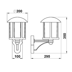 Albert Leuchten Buitenwandlamp Genefe, met sensor, zwart