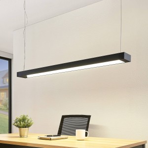 Arcchio Cuna LED hanglamp, zwart, hoekig 122cm