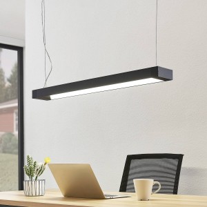 Arcchio Cuna LED hanglamp, zwart, hoekig 92cm