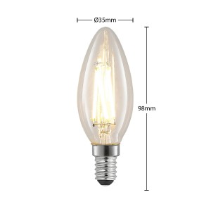 Arcchio LED lamp E14 4W 2.700K kaars, filament, dimbaar