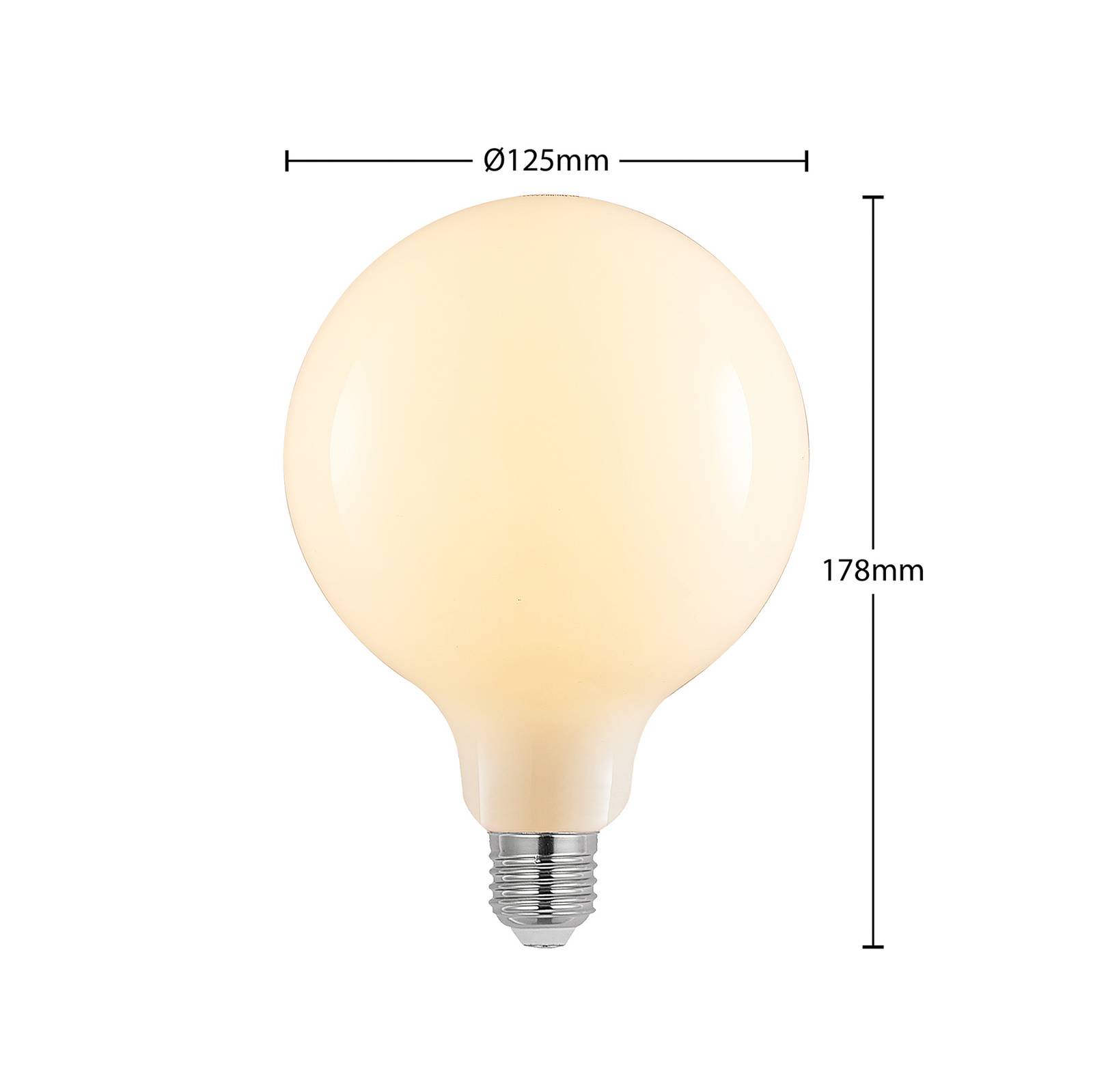 Arcchio led lamp e27 6w 2. 700k g125 dimbaar opaal 3/set