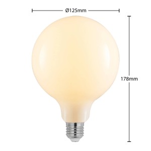 Arcchio LED lamp E27 8W 2.700K G125 bollamp dimbaar, opaal