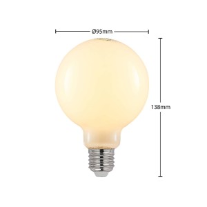 Arcchio LED lamp E27 8W 2.700K G95 bol dimbaar opaal per 3