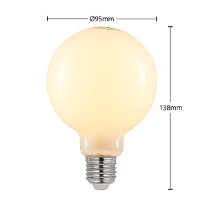 Arcchio LED lamp E27 8W 2.700K G95 bollamp dimbaar, opaal