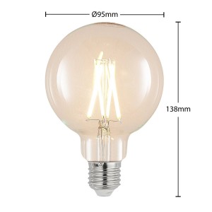 Arcchio LED lamp E27 8W 2.700K G95 bollamp filament