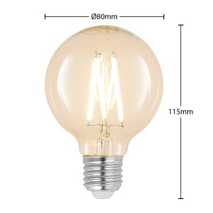 Arcchio LED lamp E27 8W G80 2.700K filament dimbaar helder