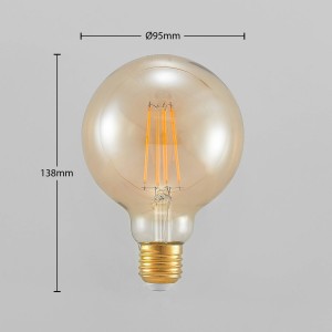 Arcchio LED lamp E27 G95 6,5W 2.500K amber 3-step-dimmer