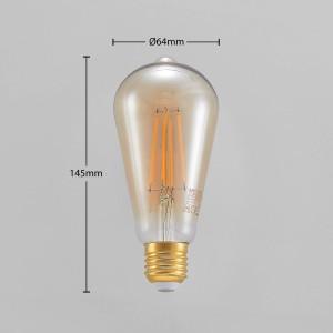 Arcchio LED lamp E27 ST64 6,5W 2.500K amber 3-step-dimmer