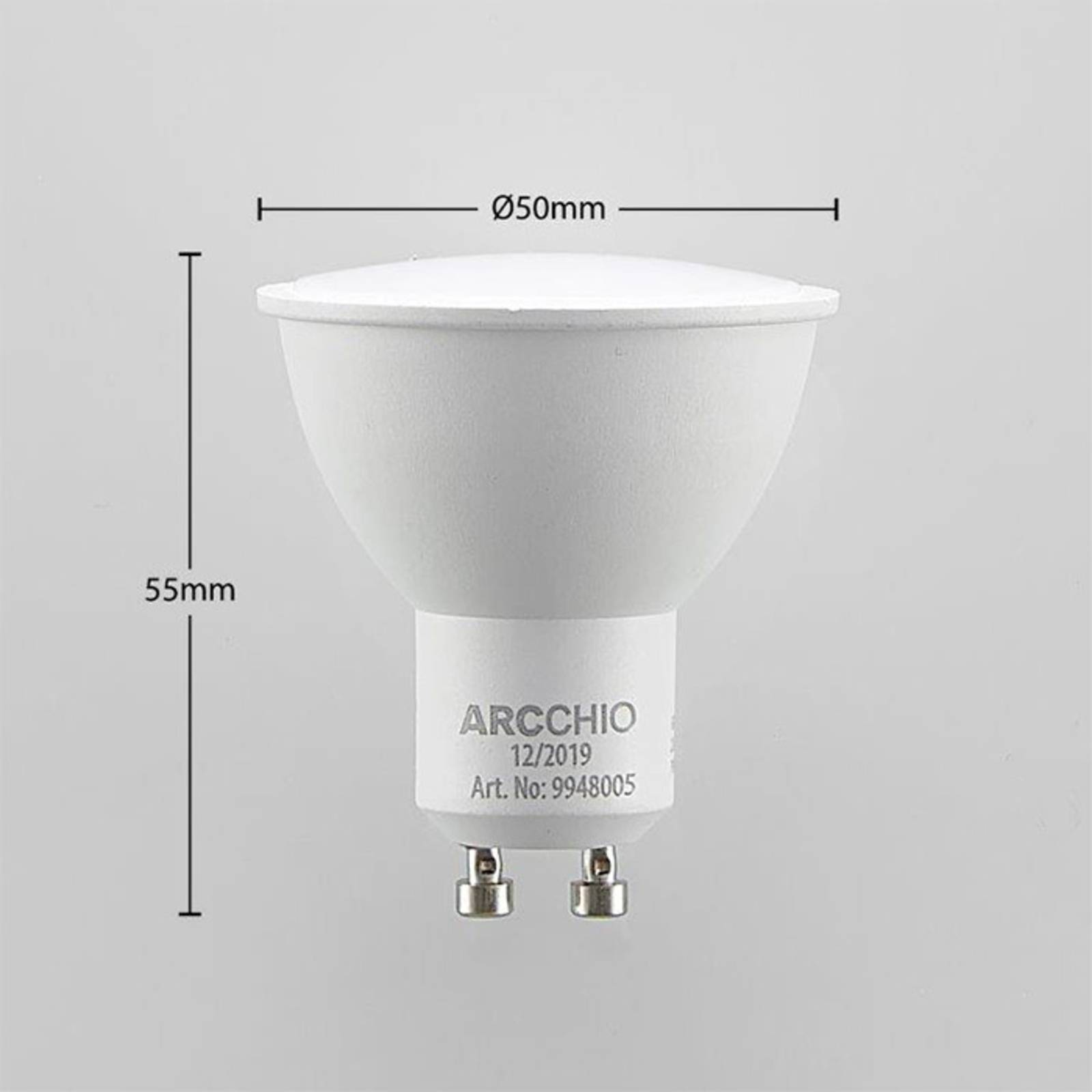 Arcchio led-reflector gu10 7 w 3. 000 k 120°