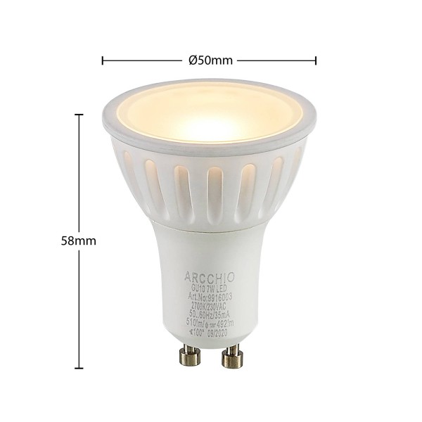 Arcchio led reflectorlamp gu10 100° 7w 2. 700k dimbaar