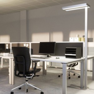 Arcchio LED vloerlamp Logan Neo, zilver, 8.000 lm, dimbaar