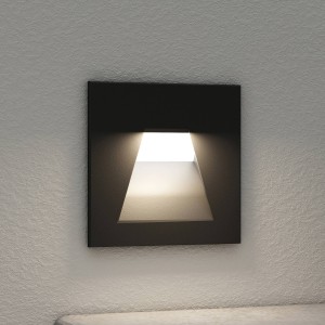 Arcchio wand inbouwlamp Zamo, conische lichtuitlaat, zwart