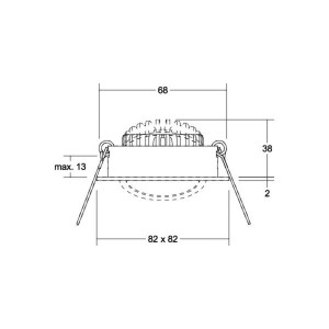 BRUMBERG BB05 LED inbouwspot aan/uit aansluitdoos mat nikkel