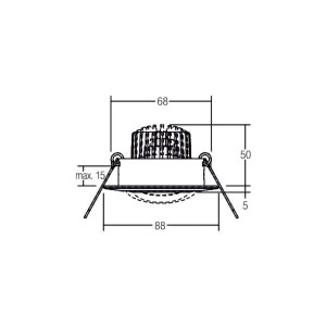 BRUMBERG BB13 inbouw dim2warm RC-dim chroom