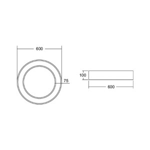 BRUMBERG Biro Circle Ring Plafond, Ø 60cm, DALI, zwart, 840