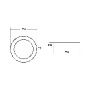 BRUMBERG Biro Circle Ring Plafond Ø 75 cm 50 W aan/uit wit 830