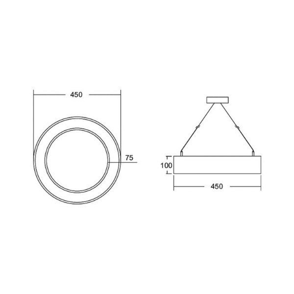 Brumberg biro circle ring direct ø 45 cm aan/uit wit 3000 k