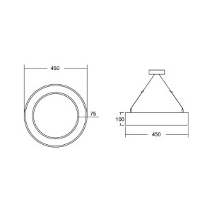 BRUMBERG Biro Circle Ring direct Ø 45cm aan/uit zilver 3000 K