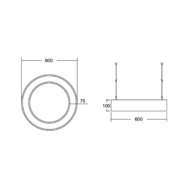 Brumberg biro cirkelring10 direct ø 60cm aan/uit zwart 840