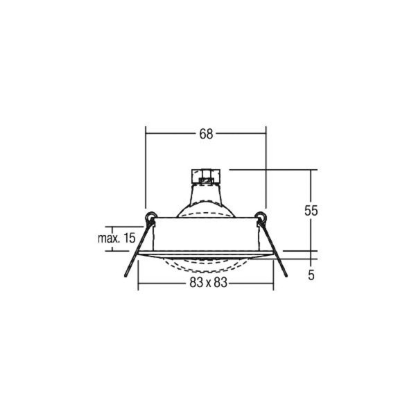 Brumberg breena s inbouw gx5. 3 hoekig chroom mat