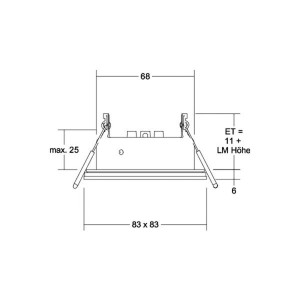 BRUMBERG Cover-up-S inbouwmodule IP44 hoekig wit