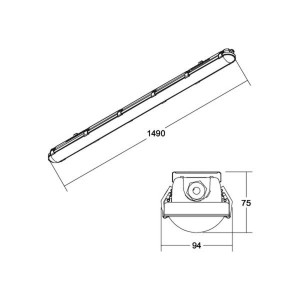 BRUMBERG Humid One Pro LED badlamp Dali 149cm