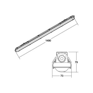 BRUMBERG Humid One badlamp noodverlichting 149cm