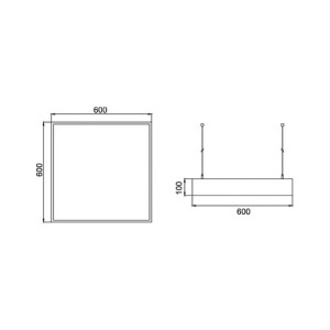 BRUMBERG LED hanglamp Biro Square, DALI dimbaar, zilver, 3000K