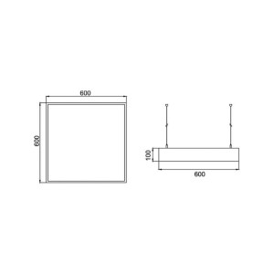 BRUMBERG LED hanglamp Biro Square, DALI dimbaar, zwart 4000K